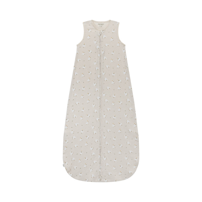Sheep print gauze sleeping bag TOG 0.5 18-36M La Vie à la Ferme beige - Prémaman