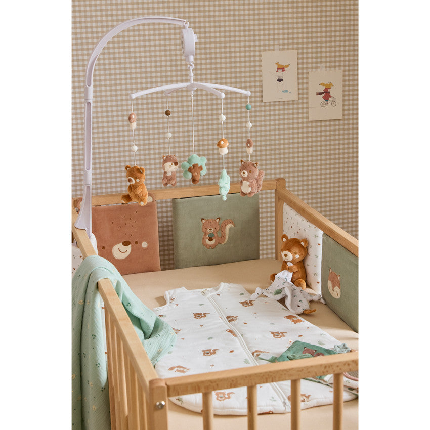 Set of 6 Roi des Forêts cot bar bumpers with scratch fastenings - Prémaman