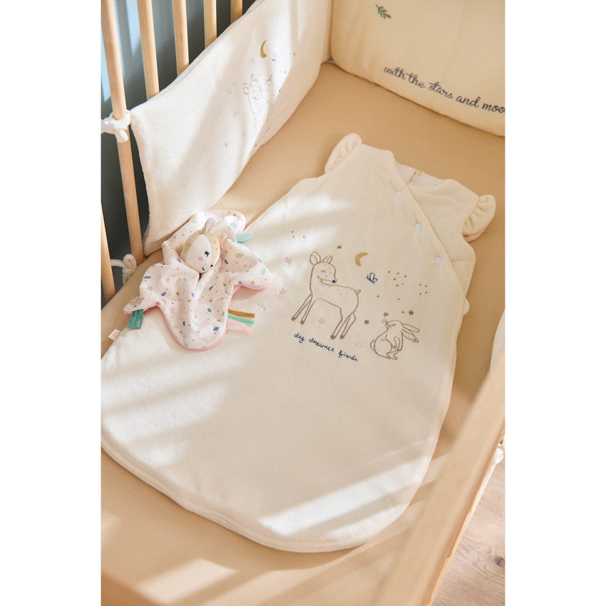 Sleeveless sleep bag TOG 3 in ecru velvet Little Deer - Prémaman