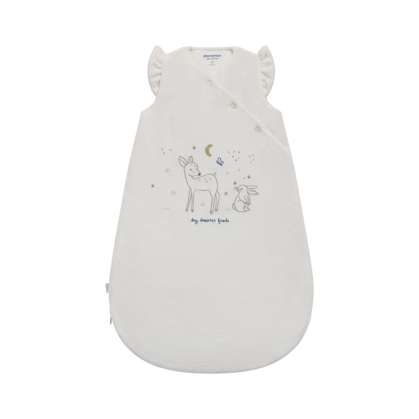Sleeveless sleep bag TOG 3 in ecru velvet Little Deer - Prémaman