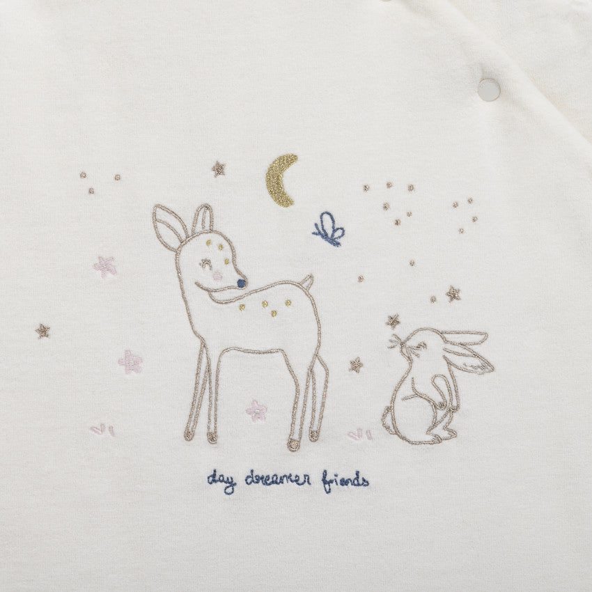 Sleeveless sleep bag TOG 3 in ecru velvet Little Deer - Prémaman