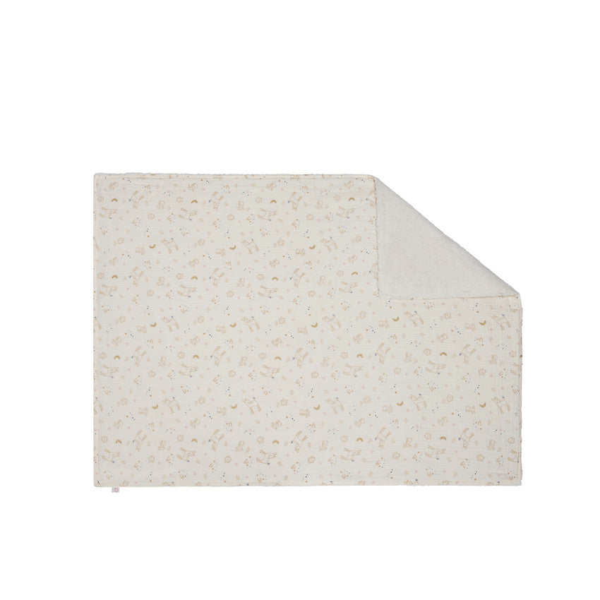 Double-sided sherpa/gauze blanket 80 x 110 cm Little Deer - Prémaman