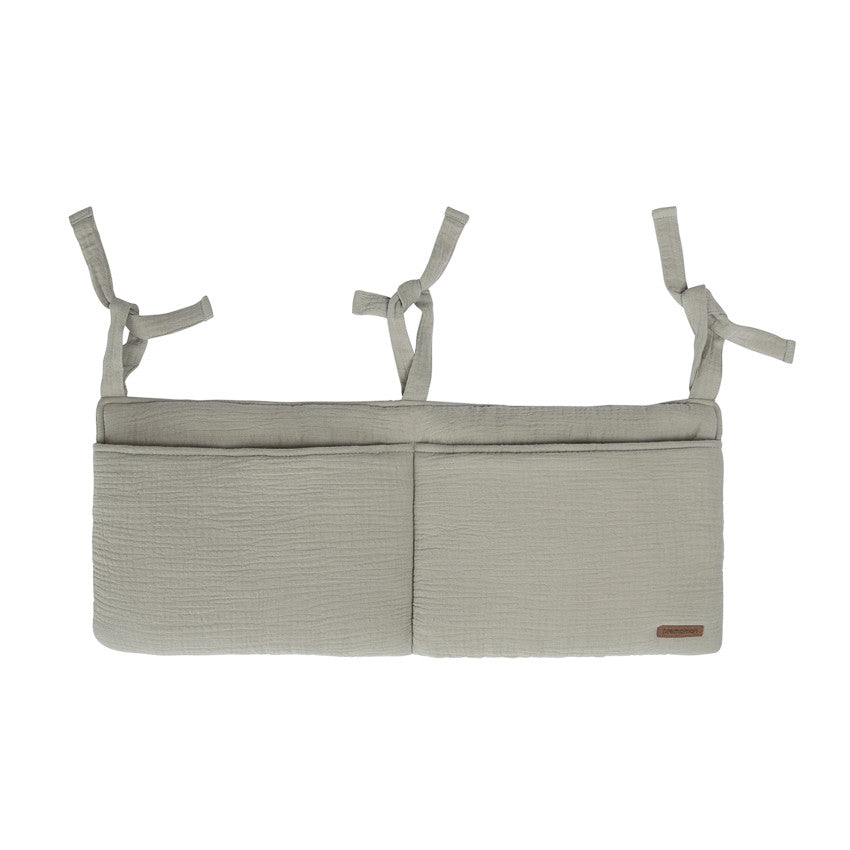 Green muslin bedside caddy - Prémaman