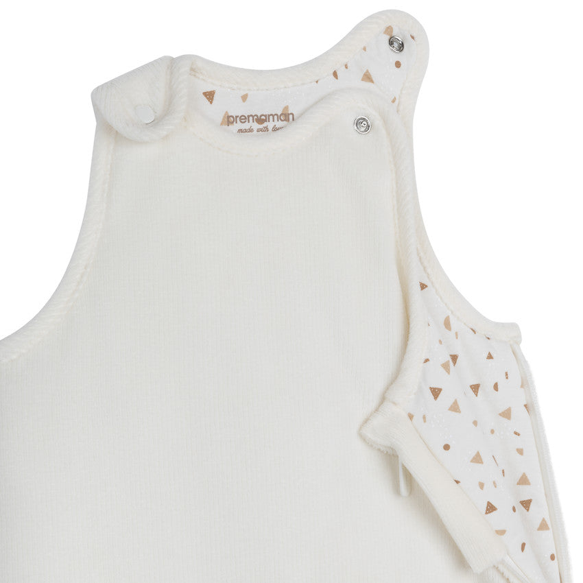 Sleeveless corduroy sleeping bag TOG 3.5 white - Prémaman