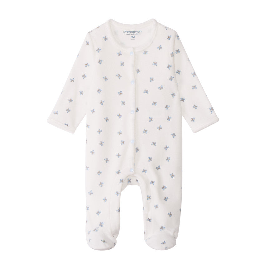 Velour sleepsuit - Tiny Flowers - Prémaman