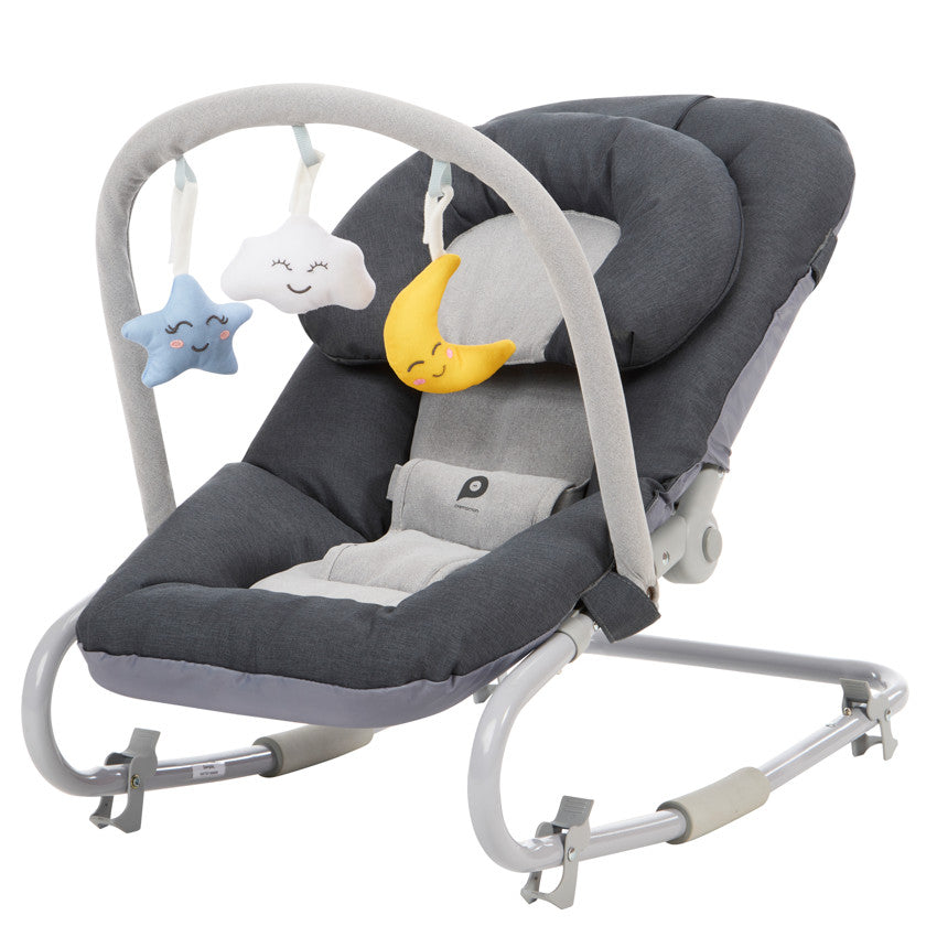 Transat pliable avec arche Comfy gris - Prémaman