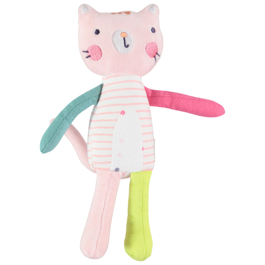 Chat en peluche à rayures et détails brodés - Prémaman