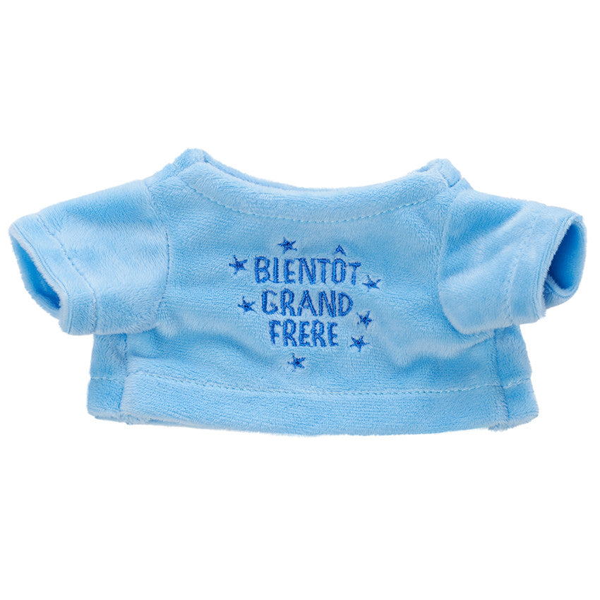 Habillage pour peluche à texte annonce grand frère brodé - Prémaman