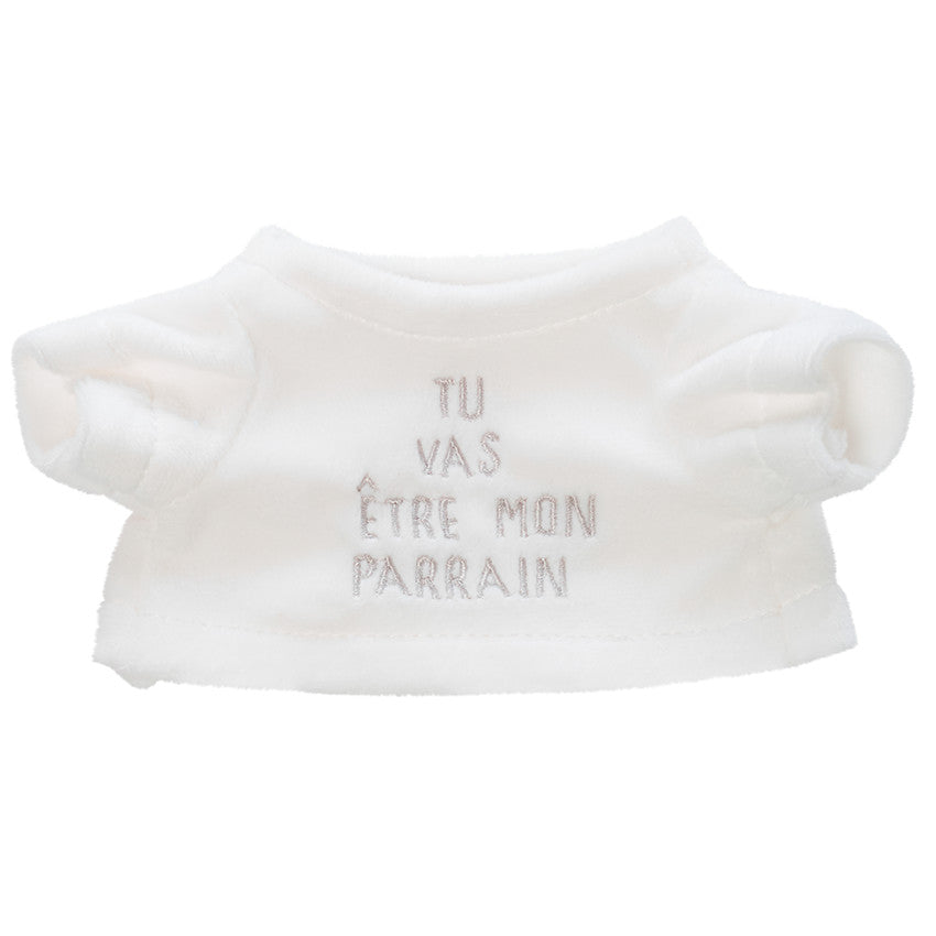 Habillage pour peluche annonce de naissance "tu vas être parrain" - Prémaman