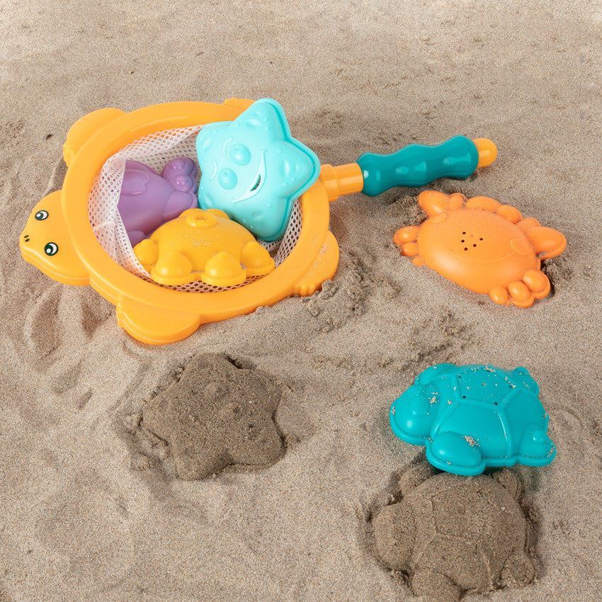 Bath toy 5 animal moulds and net - Prémaman