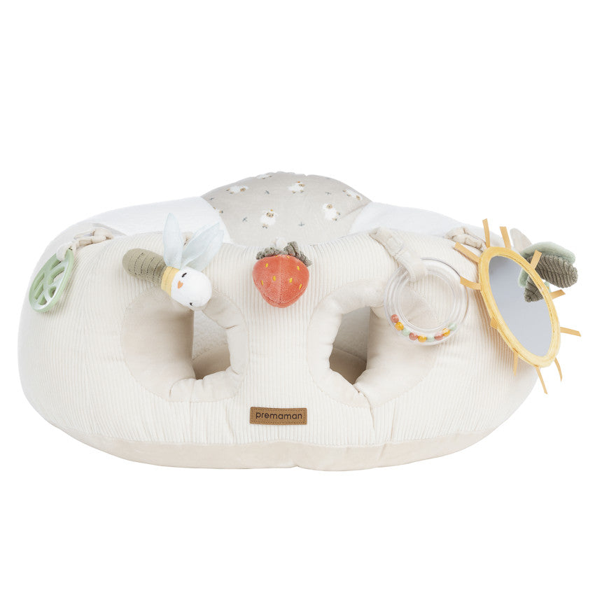 Coussin d'activités 2 en 1 La Vie à la Ferme écru - Prémaman