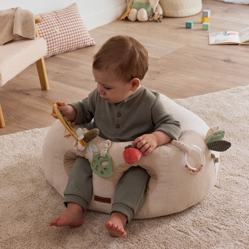 Coussin d'activités 2 en 1 La Vie à la Ferme écru - Prémaman