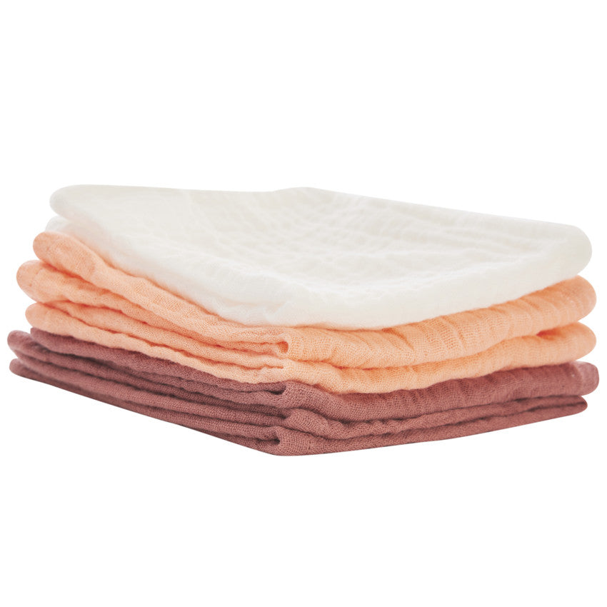 Set of 5 tetra washcloths 25 x 25 cm - Prémaman