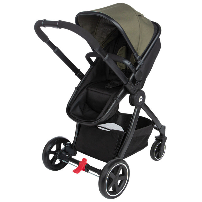 Poussette duo Théa 2 en 1 kaki/noir - Prémaman