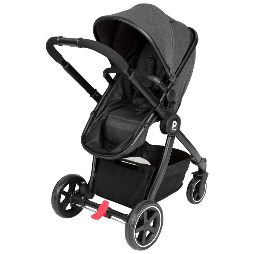 Poussette duo Théa 2 en 1 gris chiné/noir - Prémaman
