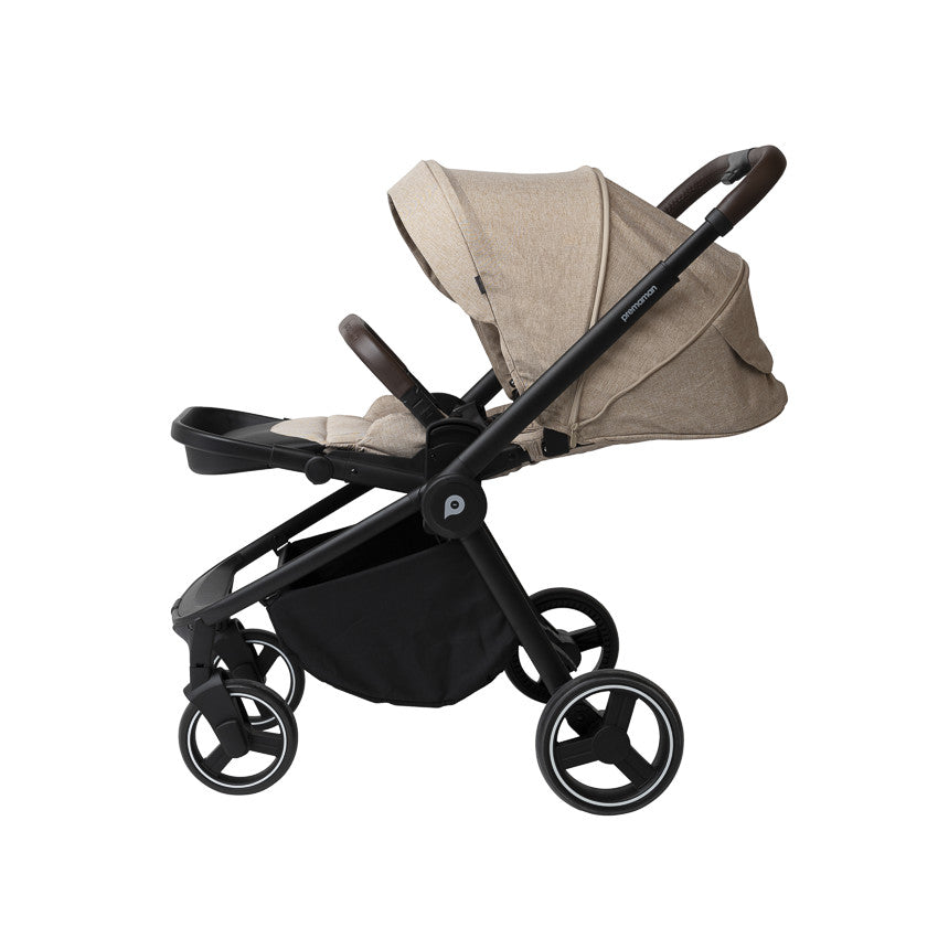 Alba Trio Stroller with Beige/Black Carrycot - Prémaman