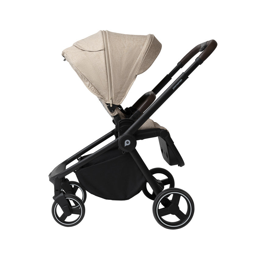 Alba Trio Stroller with Beige/Black Carrycot - Prémaman