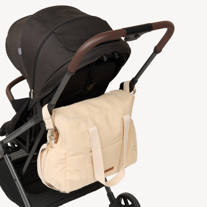 Sac à langer en bouclette avec bandoulière réglable - Prémaman