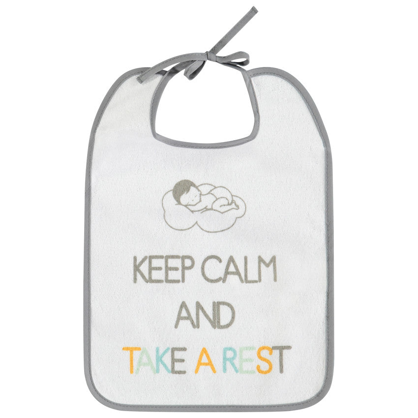 Set of 7 tie-on terry bibs with printed messages - Maternity
