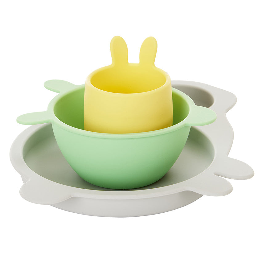 Set repas en silicone Beige - Prémaman