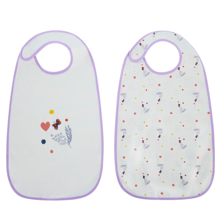 Lot de 2 bavoirs imperméables fleurs - Prémaman