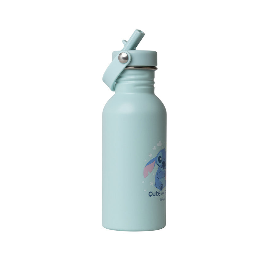 Stainless steel bottle with straw 500ml Stitch Disney blue - Prémaman