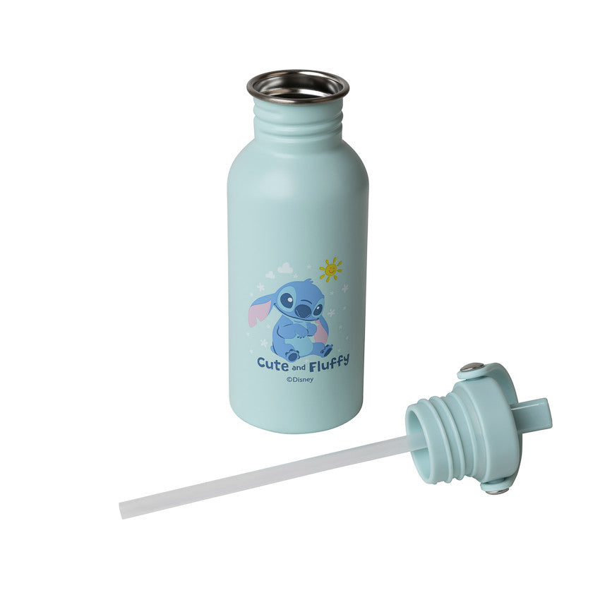 Stainless steel bottle with straw 500ml Stitch Disney blue - Prémaman