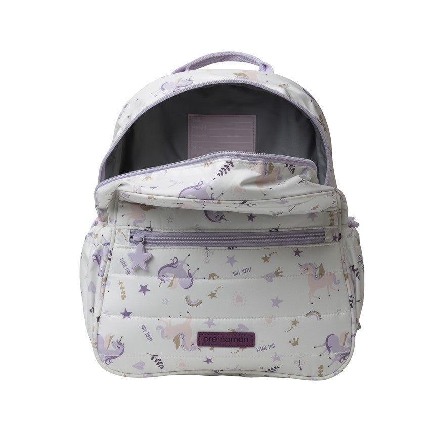 Sac à dos isotherme imprimé licornes blanc - Prémaman