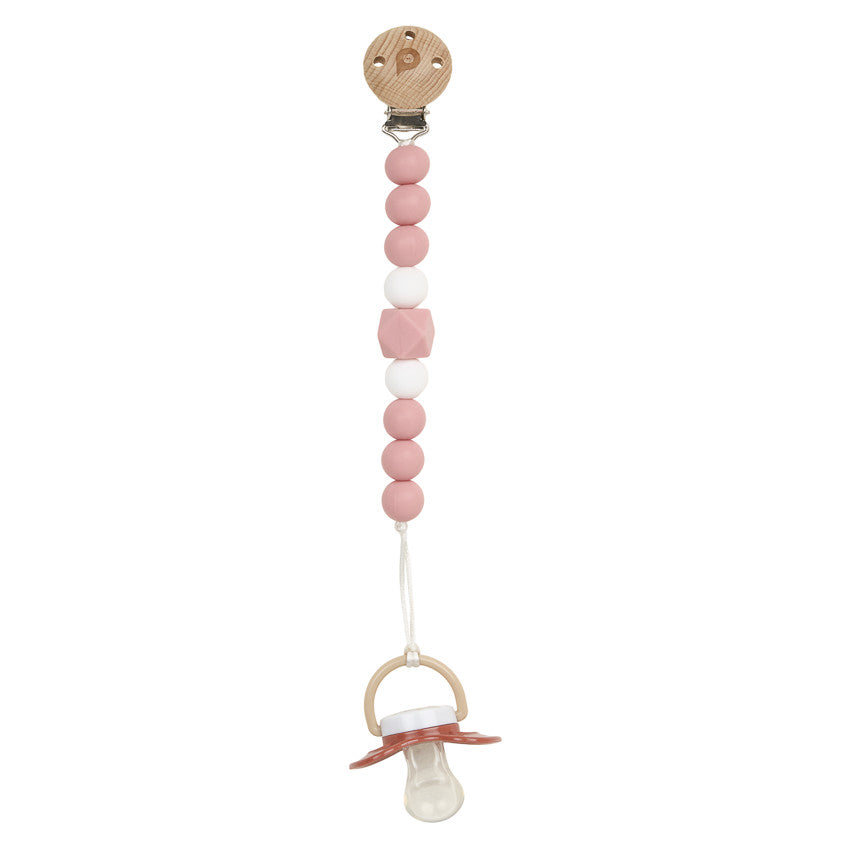 Attache sucette en silicone - Rose - Prémaman