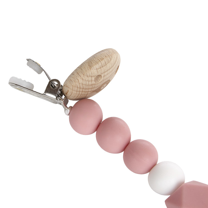 Attache sucette en silicone - Rose - Prémaman