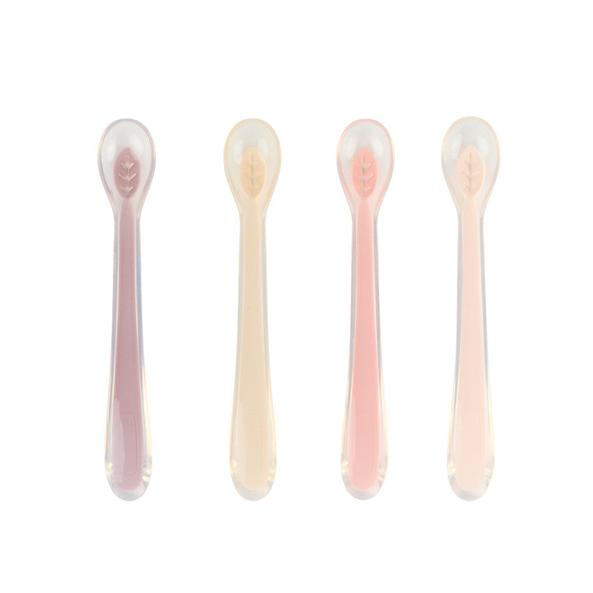 Lot de 4 cuillères en silicone Miamix - rose - Prémaman