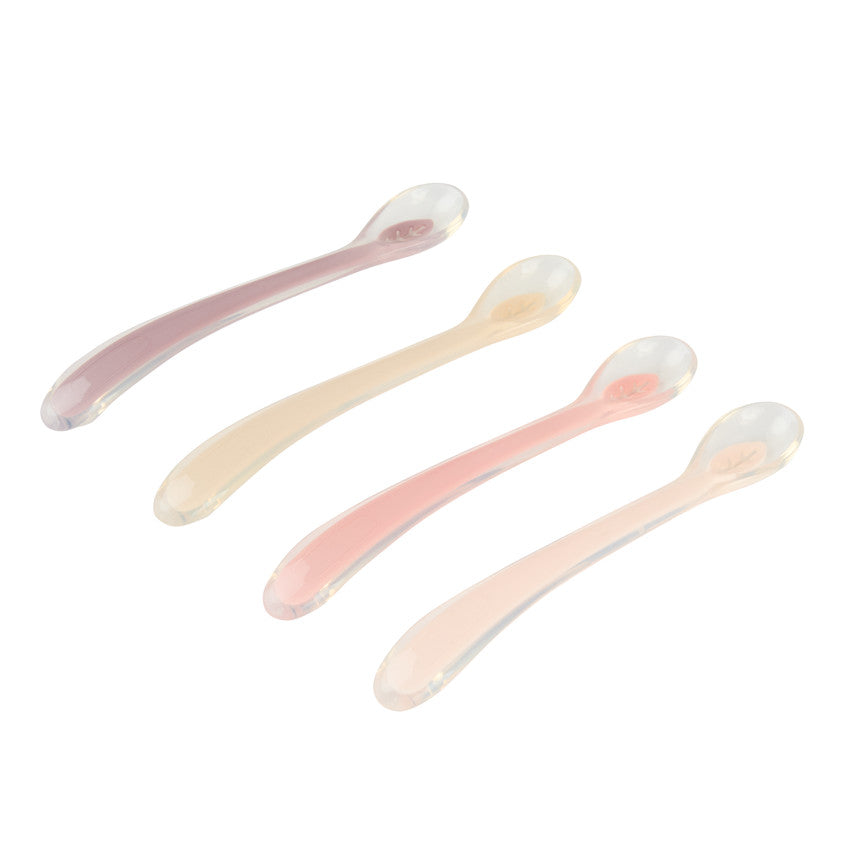 Lot de 4 cuillères en silicone Miamix - rose - Prémaman