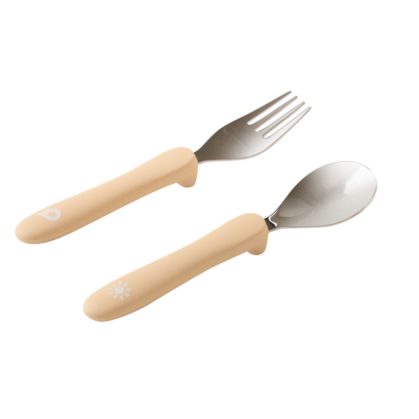 Set de couvert cuillère et fourchette Miamix - beige - Prémaman
