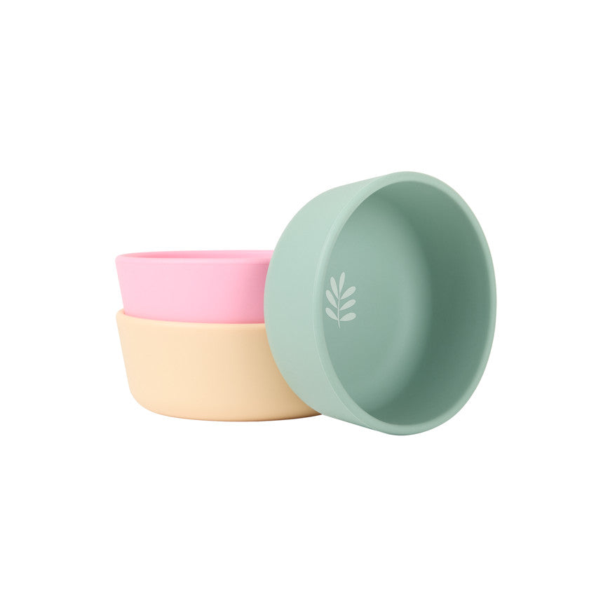 Bol en silicone avec motif fleur au fond et bords arrondis - Prémaman