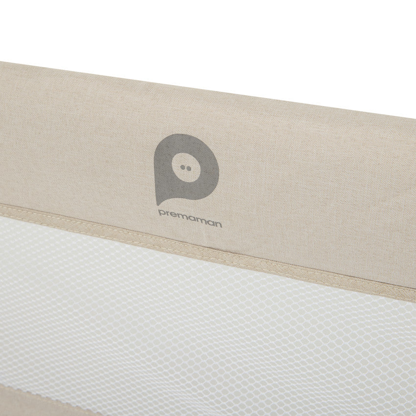 Mesh Bed Rail with Pocket 150 cm Beige - Prémaman