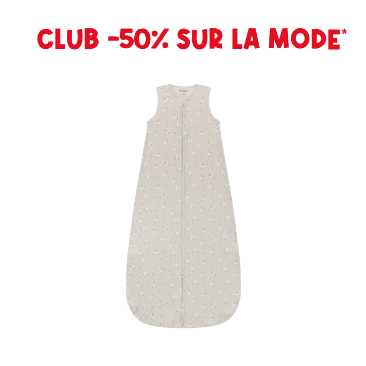 Sheep print gauze sleeping bag TOG 0.5 18-36M La Vie à la Ferme beige - Prémaman