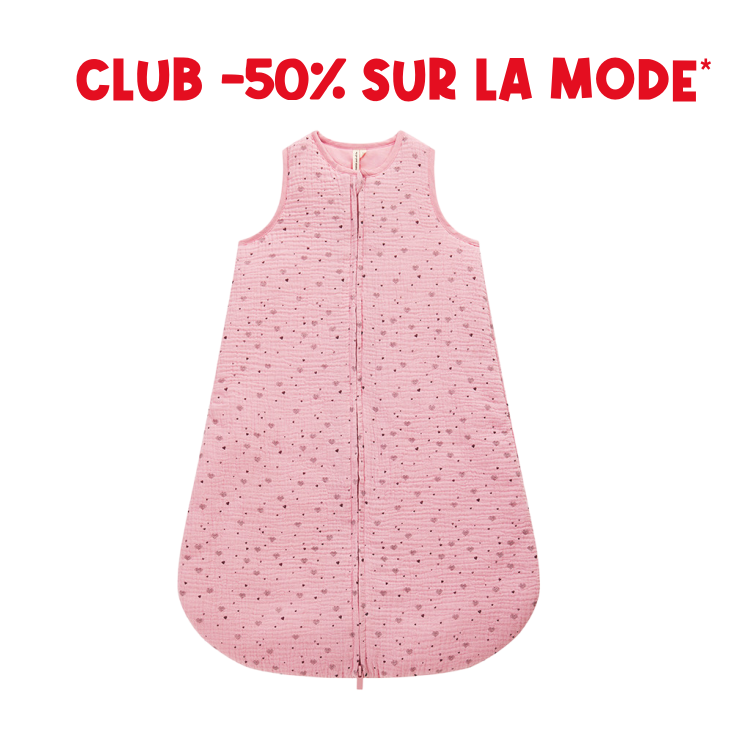 TOG 2 Cotton Gauze Sleeping Bag with Heart Print - Prémaman